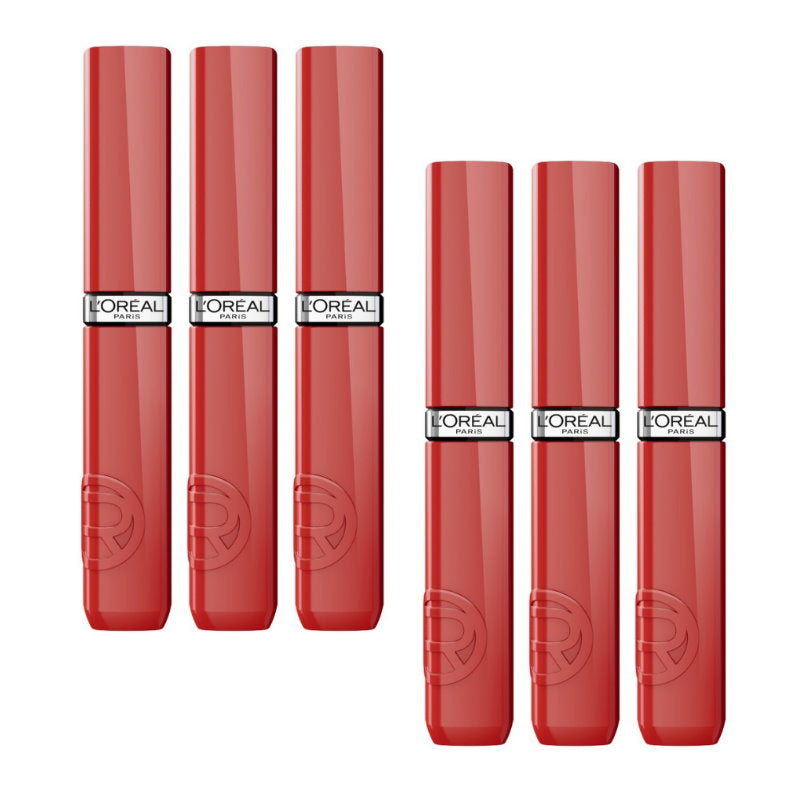 6x L'Oreal Paris Infallible Lacque Resistance Liquid Lipstick 4ml 635 Worth It Medium