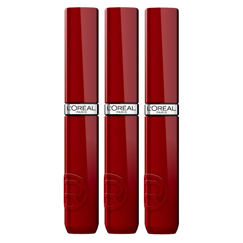 3x L'Oreal Paris Infallible Lacque Resistance Liquid Lipstick 4ml 520 Berry Bordeaux