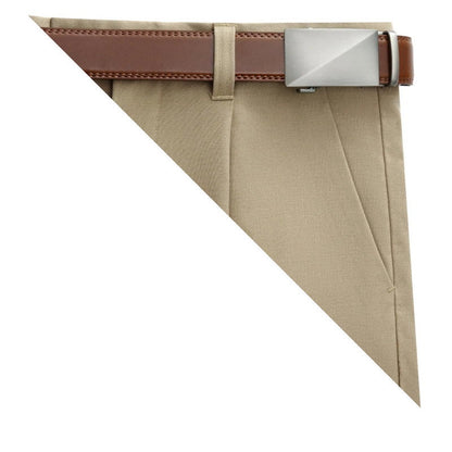 OSKA Men’s Luxury Belt Genuine Leather Automatic Buckle Matt Silver - Brown