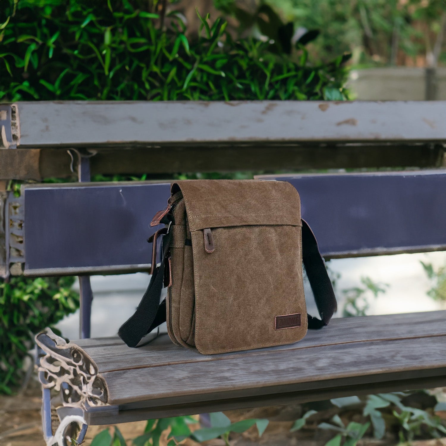OSKA Men's Casual Canvas Shoulder Bag Coffee - Makeup Warehouse Australia 