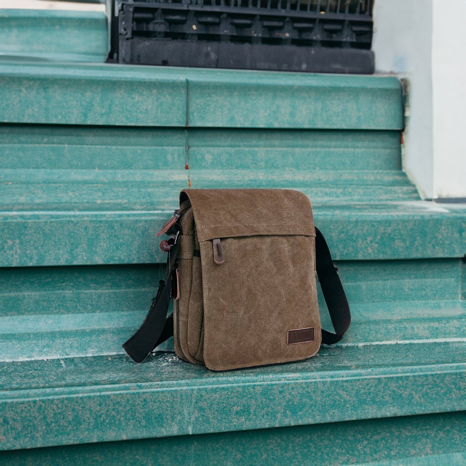 OSKA Men's Casual Canvas Shoulder Bag Coffee - Makeup Warehouse Australia 
