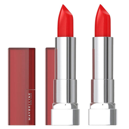 2x Maybelline Color Sensational Cream Lipstick 895 On Fire Red 4.2g