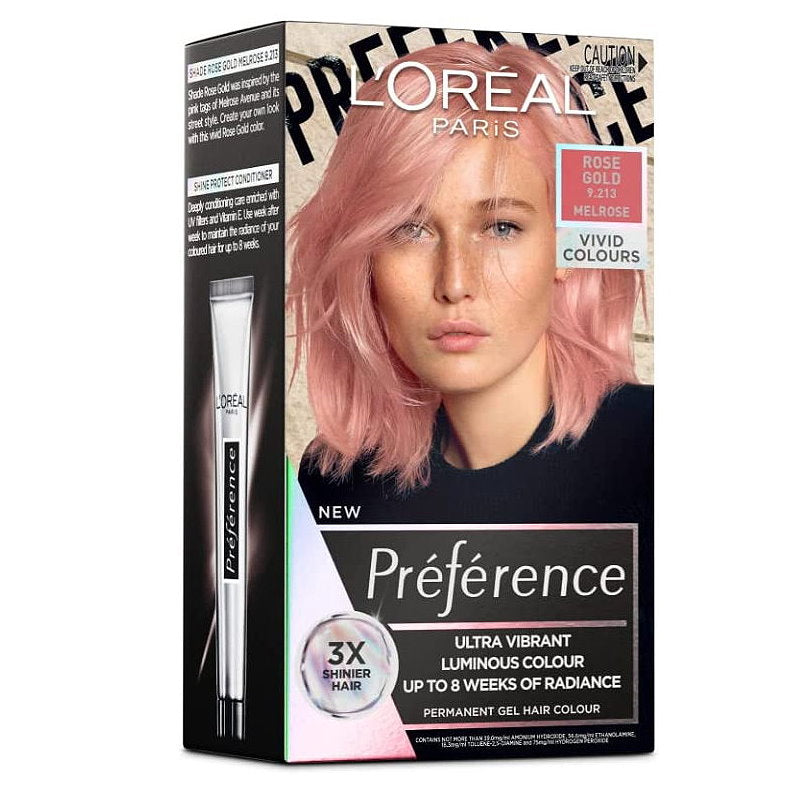 LOreal Pink Rose hair dye Makeup Warehouse - LOreal Paris Preference Vivids Permanent Hair Colour 9.213 Melrose Rose Gold