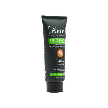 3x Akin Purifying Scalp Revival Scrub With Bamboo Extract, Australian Avocado, Orange & Mandarin Oils 100ml