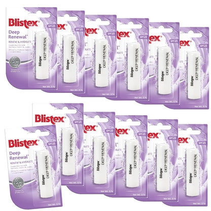 12x Blistex Deep Renewal Spf15 Renew & Hydrate Advanced Hydration 3.7g