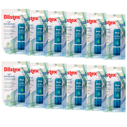 12x Blistex Lip Infusions Spf15 Hydration 3.7g