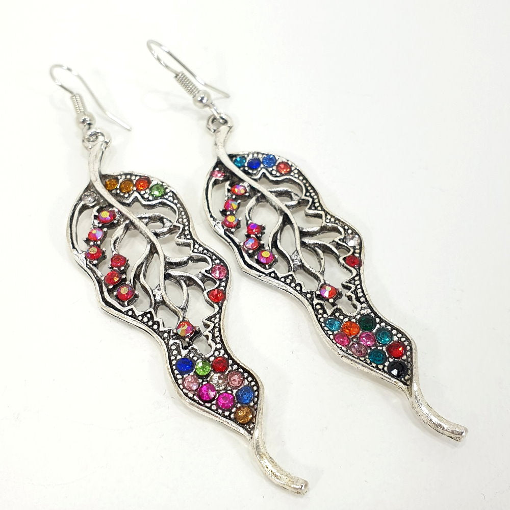 Rosy Lane Bohemian Leaf Drop Earrings