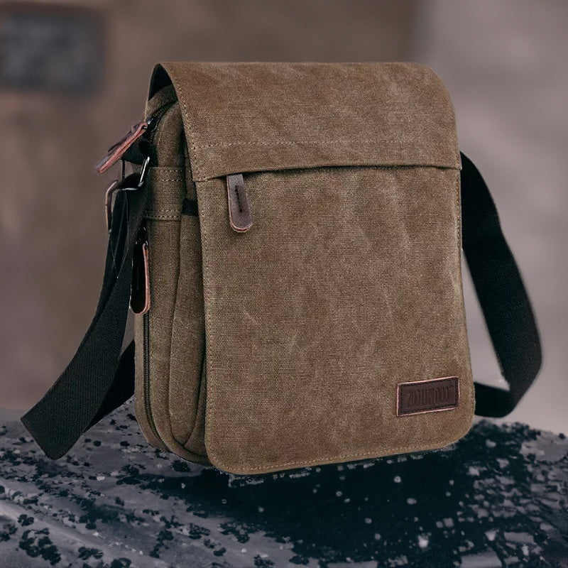 OSKA Men's Casual Canvas Shoulder Bag Coffee - Makeup Warehouse Australia 