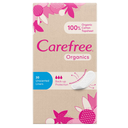 5x Carefree Organic Liner Original Unscented 30pk