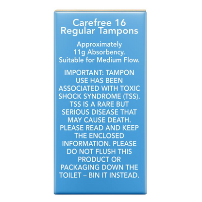 3x Carefree Organic Tampon Regular 16pk