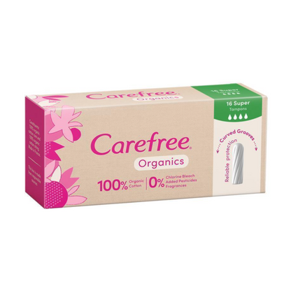 6x Carefree Organic Tampon Super 16pk