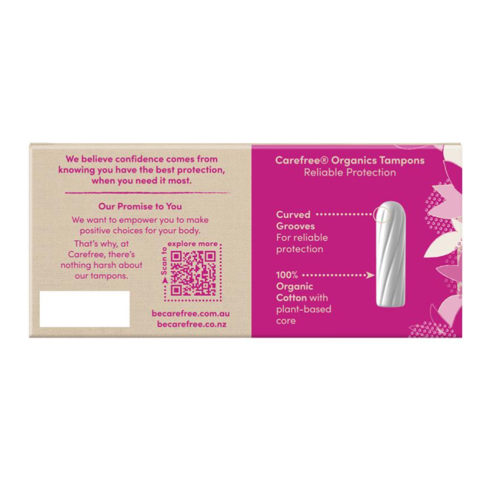 3x Carefree Organic Tampon Super 16pk