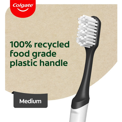 Colgate Recyclean Toothbrush 100% Recycled Plastic Handle Medium 1 Pack