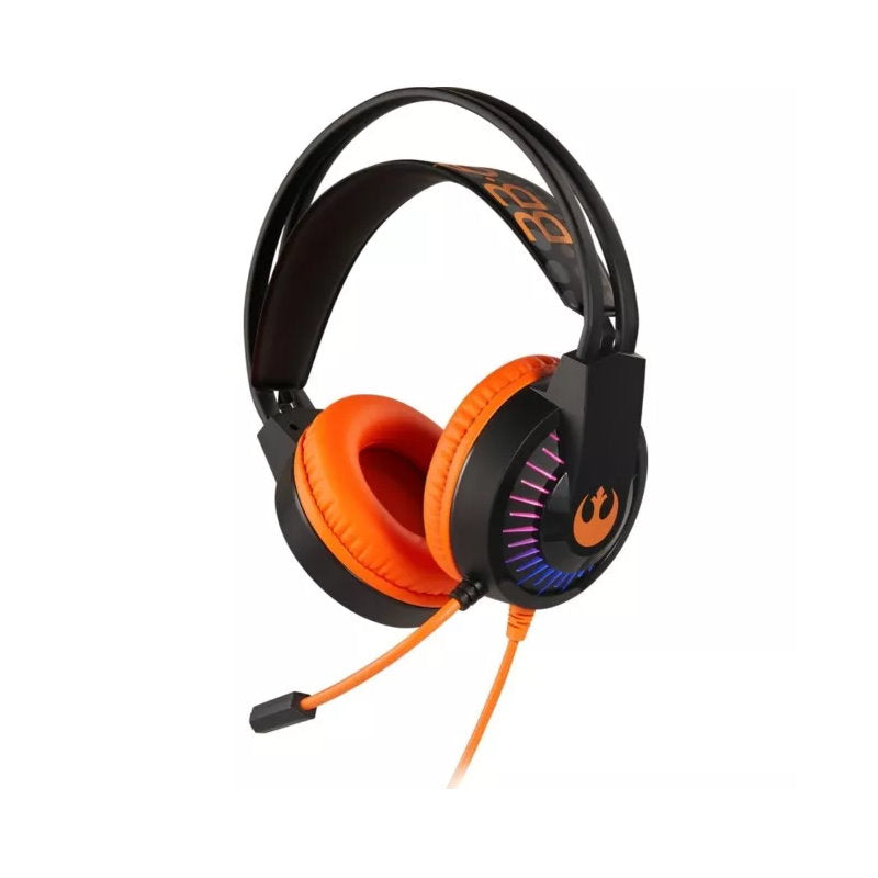 2x Disney Star Wars Gaming Headset with Microphone Black Orange