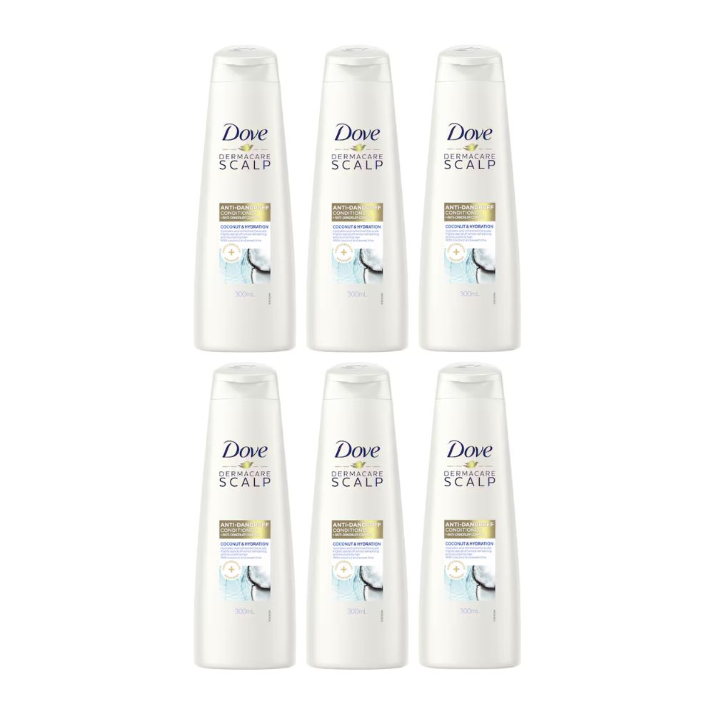 6x Dove Dermacare Scalp Anti-Dandruff Conditioner Coconut and Hydration 300ml