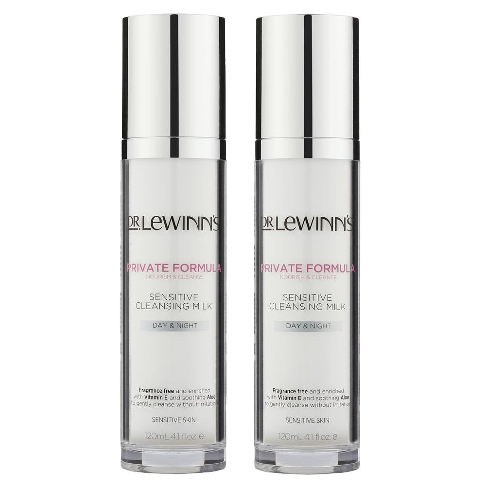 2x Dr. Lewinn's Day and Night Sensitive Cleansing Milk 120ml