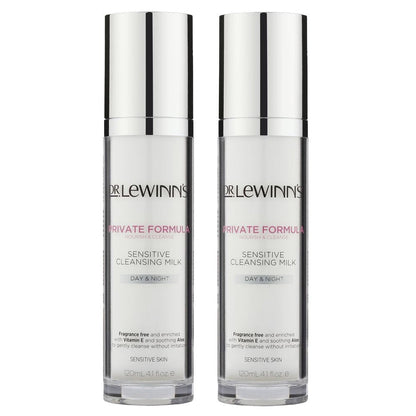 2x Dr. Lewinn's Day and Night Sensitive Cleansing Milk 120ml