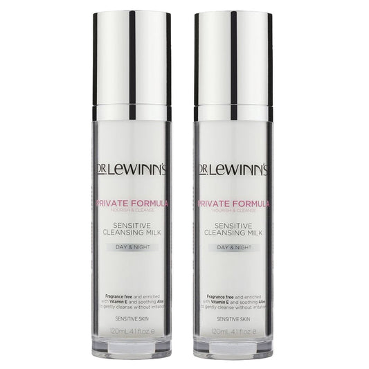 2x Dr. Lewinn's Day and Night Sensitive Cleansing Milk 120ml