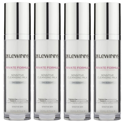 4x Dr. Lewinn's Day and Night Sensitive Cleansing Milk 120ml