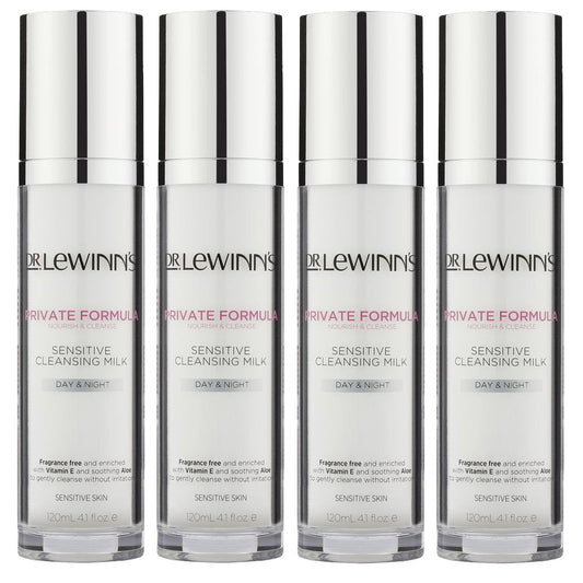 4x Dr. Lewinn's Day and Night Sensitive Cleansing Milk 120ml