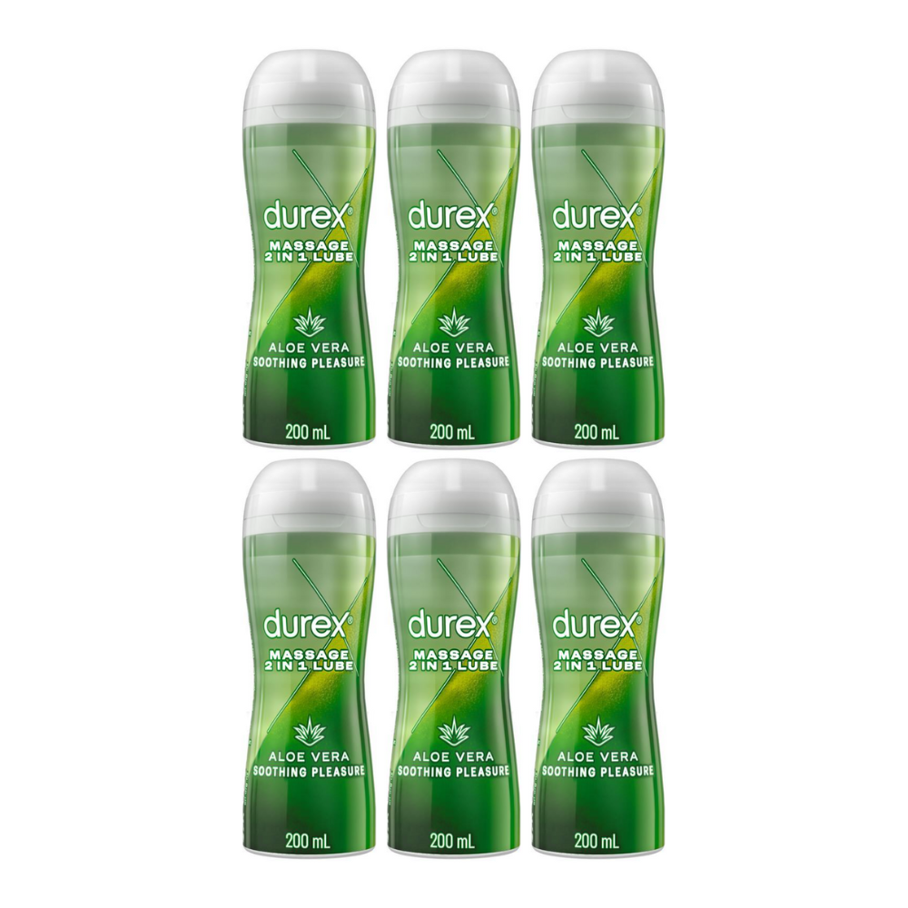 6x Durex 2 in 1 Aloe Vera Soothing Pleasure Lubricant 200ml
