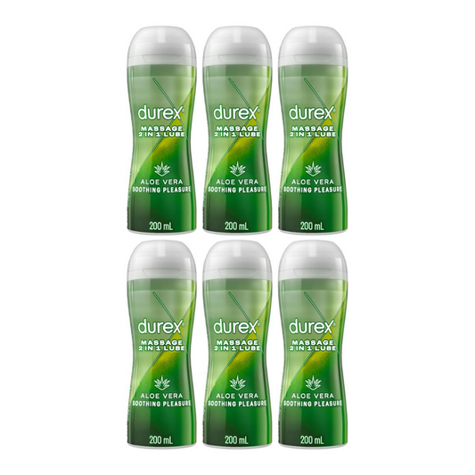 6x Durex 2 in 1 Aloe Vera Soothing Pleasure Lubricant 200ml