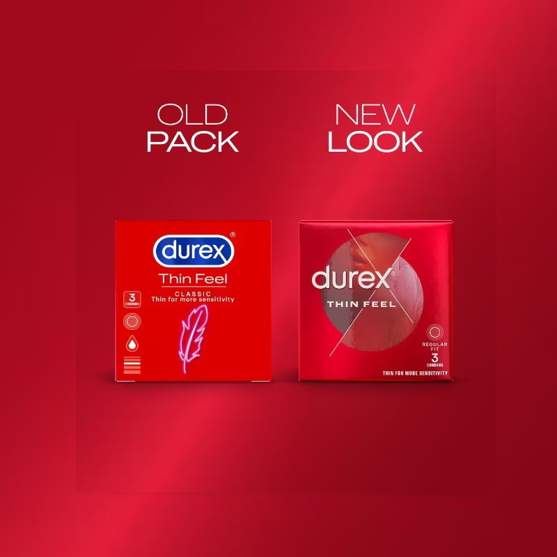 12x Durex Thin Feel Regular Fit Lubricated Condoms Pack of 3