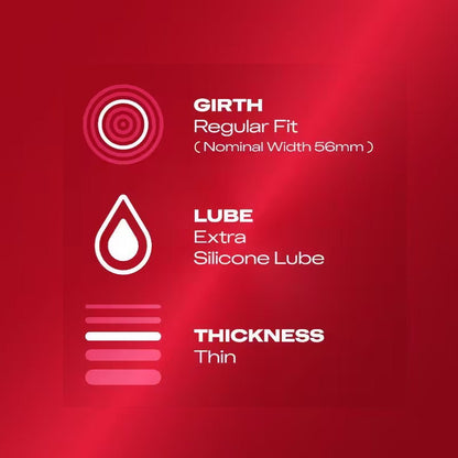 2pk Durex Thin Feel Regular Fit Condoms plus Aloe Vera Lube 200mL