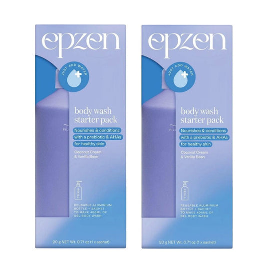 2x Epzen Body Wash Starter Pack Aluminium Bottle + 1 Refill Coconut Cream and Vanilla Bean