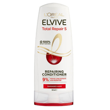 3x L'Oreal Elvive Total Repair 5 Repairing Conditioner 300mL