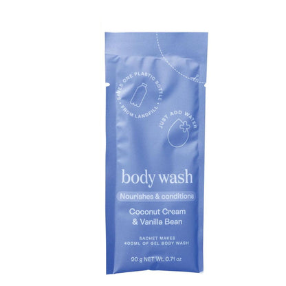 Epzen Body Wash Refill Pack Coconut Cream and Vanilla Bean 2 refills 2 x 20g sachets