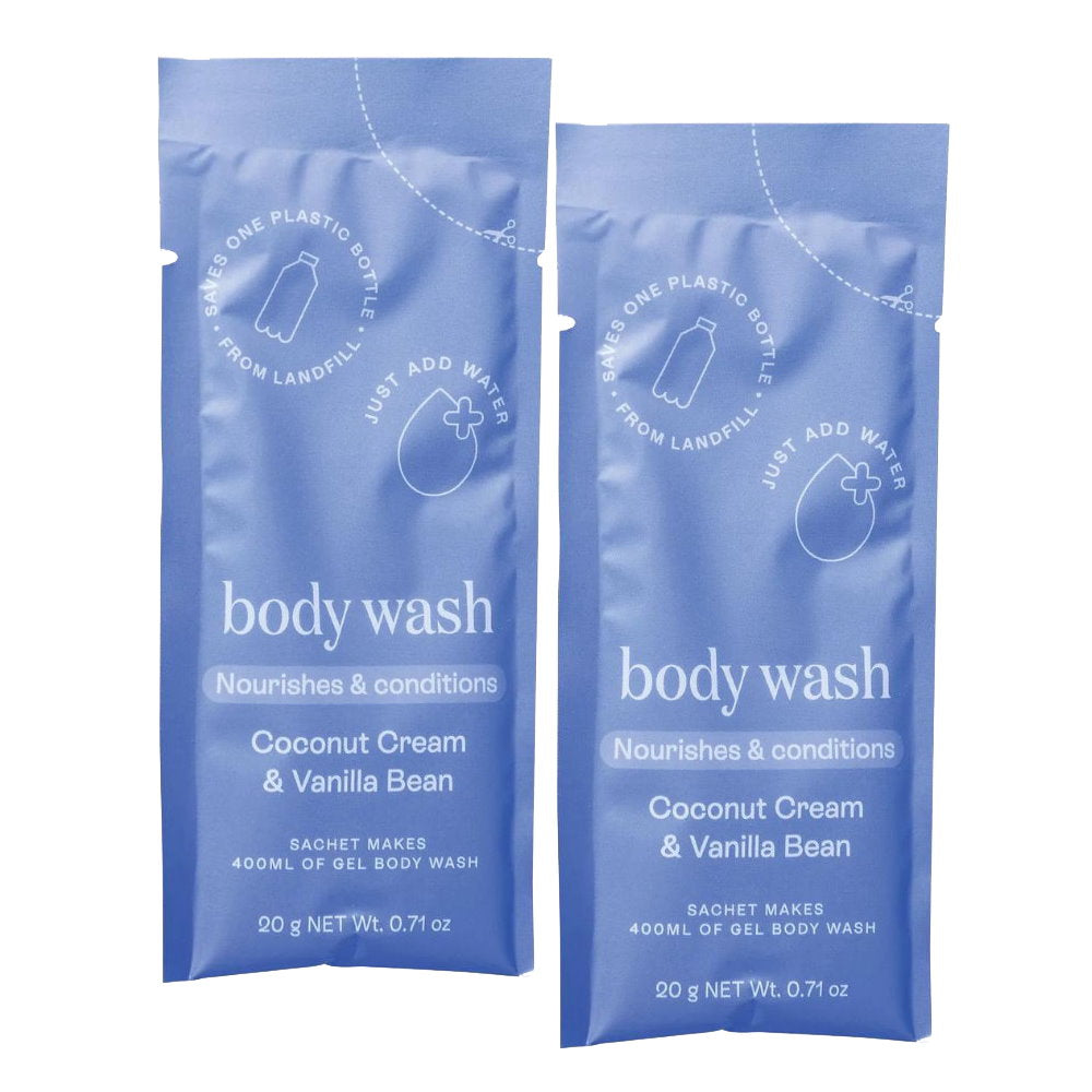 8x Epzen Body Wash Refill Pack Coconut Cream and Vanilla Bean 2 refills 2 x 20g sachets