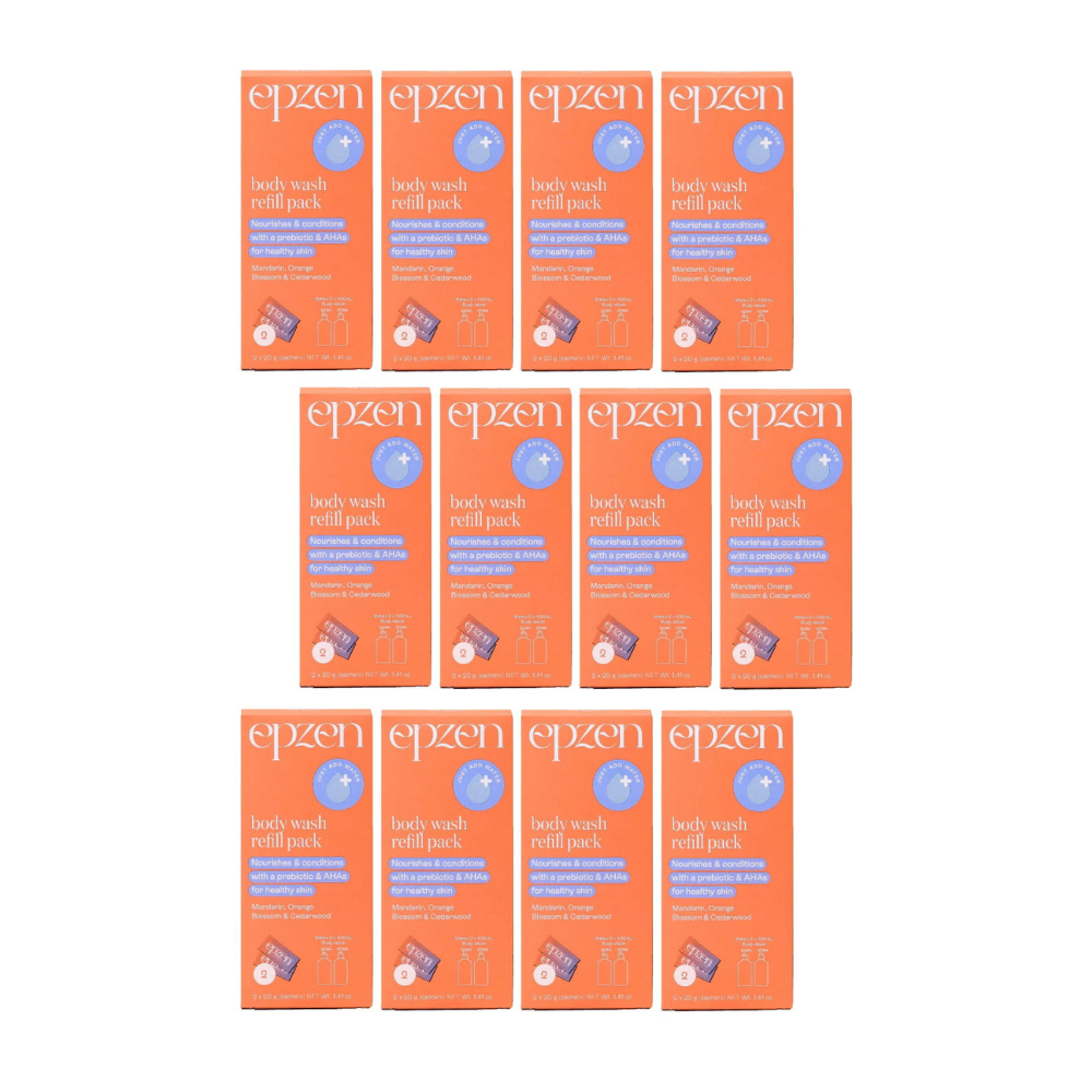 12x Epzen Body Wash Refill Pack Mandarin, Orange Blossom and Cedarwood 2 refills  2 x 20g sachets