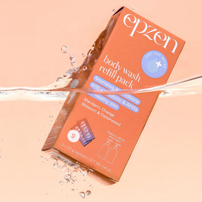 12x Epzen Body Wash Refill Pack Mandarin, Orange Blossom and Cedarwood 2 refills  2 x 20g sachets