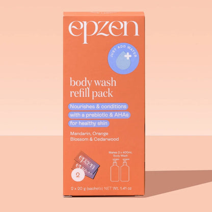 12x Epzen Body Wash Refill Pack Mandarin, Orange Blossom and Cedarwood 2 refills  2 x 20g sachets