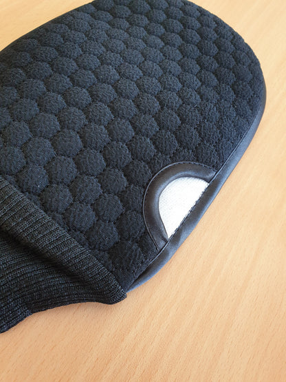 4pk Exfoliating Glove Dual Sided with Thumb Hole Black