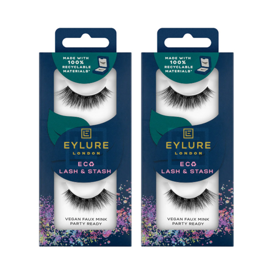 2x Eylure London Lash & Stash Vegan Faux Mink Party Ready - False Lashes