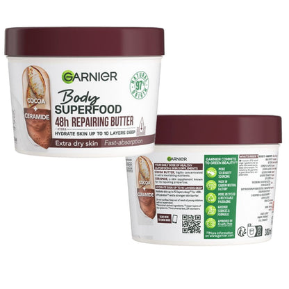 12x Garnier Body Superfood Cocoa & Ceramide Body Cream 380ml