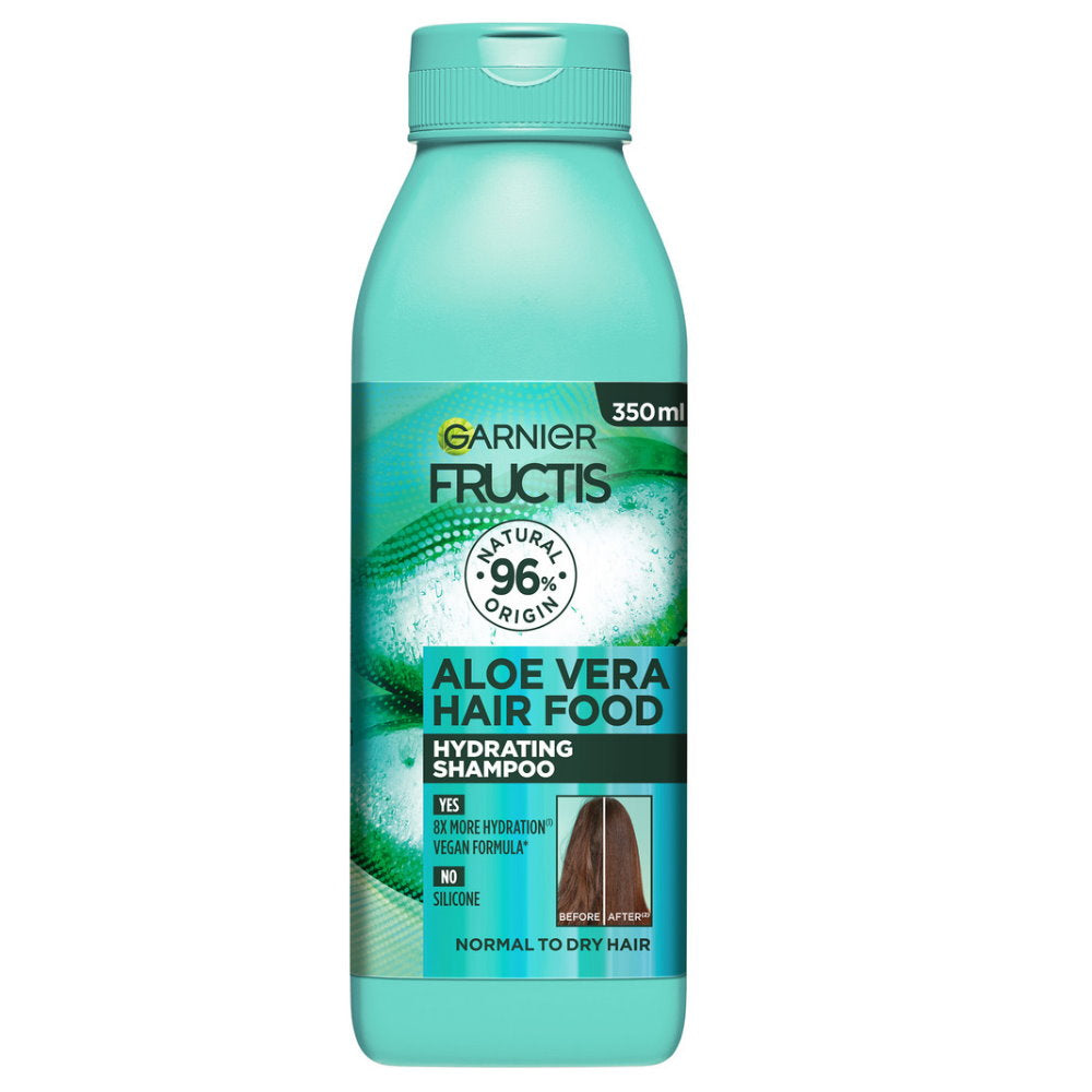 12x Garnier Fructis Hair Food Hydrating Aloe Vera Shampoo For Normal to Dry Hair 350ml