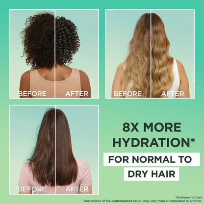 6x Garnier Fructis Hair Food Hydrating Aloe Vera Shampoo For Normal to Dry Hair 350ml