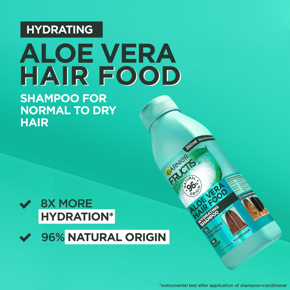 Garnier Fructis Hair Food Hydrating Aloe Vera Shampoo For Normal to Dry Hair 350ml