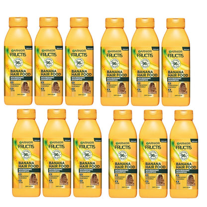 12x Garnier Fructis Hair Food Nourishing Banana Shampoo For Dry Hair 350ml
