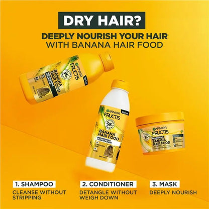 12x Garnier Fructis Hair Food Nourishing Banana Shampoo For Dry Hair 350ml