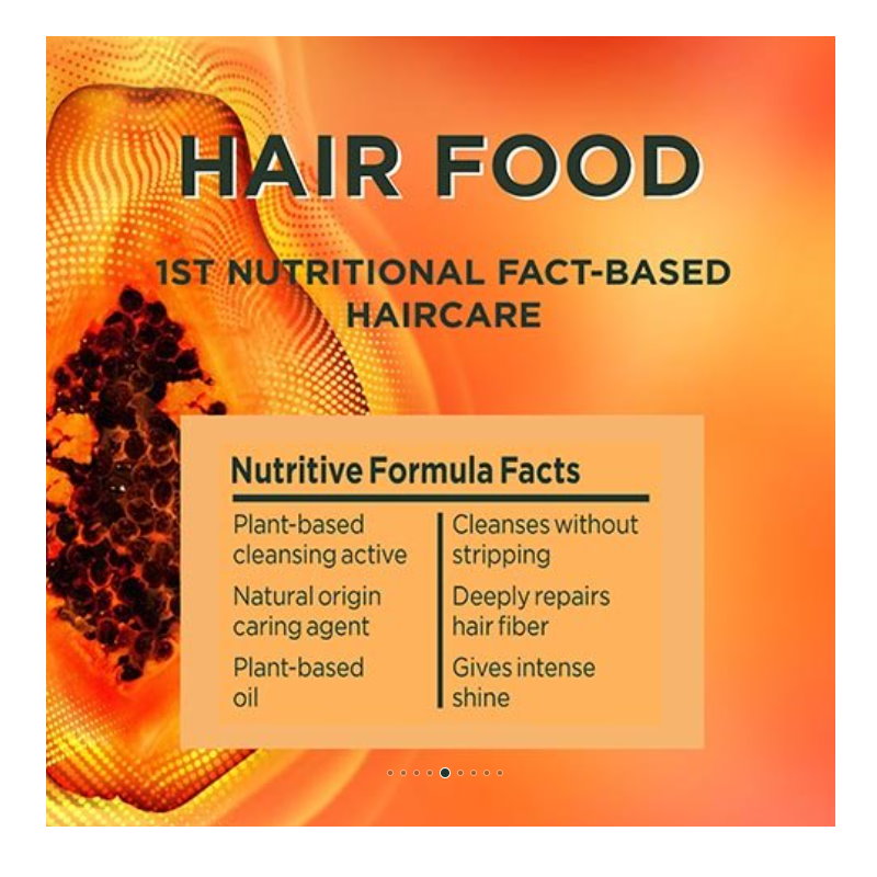 3x Garnier Fructis Hair Food Nourishing Papaya Shampoo For Dry Hair 350ml