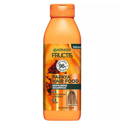 6x Garnier Fructis Hair Food Nourishing Papaya Shampoo For Dry Hair 350ml