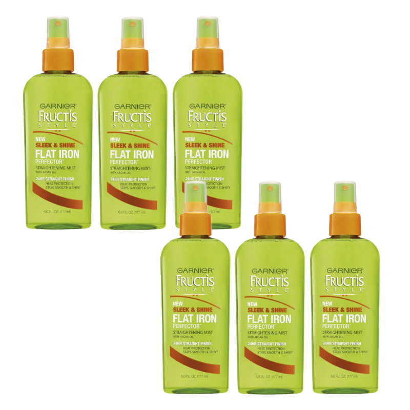 6x Garnier Fructis Style Sleek & Shine Flat Iron Perfector Spray 177ml