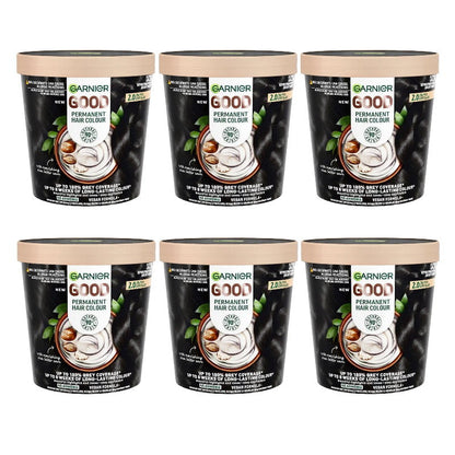 6x Garnier Good Permanent Hair Colour 2.0 Truffle Soft Black