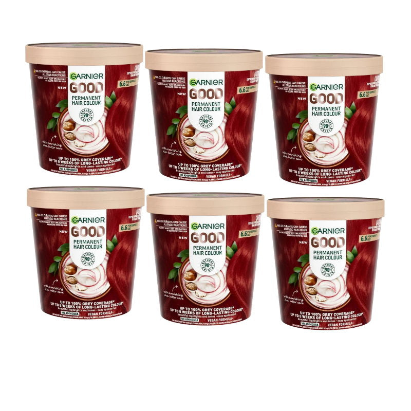 6x Garnier Good Permanent Hair Colour 6.6 Pomegrante Red