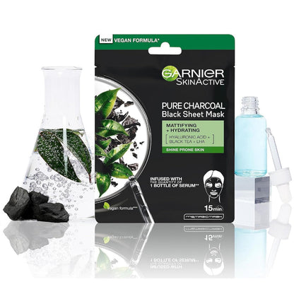 Garnier Pure Charcoal Tissue Face Masks 28g