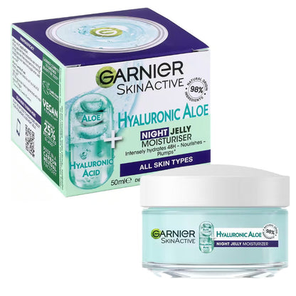 3x Garnier Skin Active Hyaluronic Aloe Hydrating Night Jelly Moisturiser 50ml